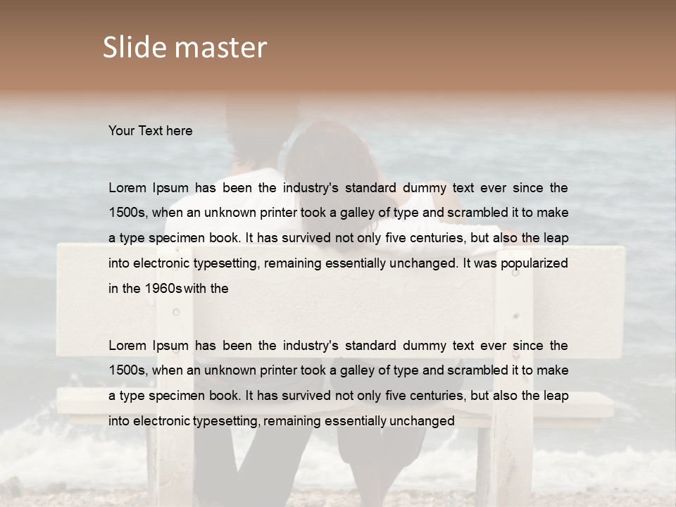 Couple On Bench PowerPoint Template