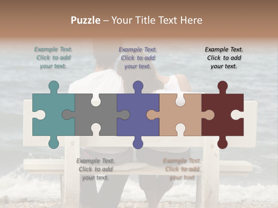 Couple On Bench PowerPoint Template