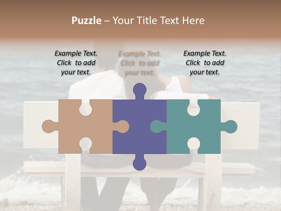 Couple On Bench PowerPoint Template