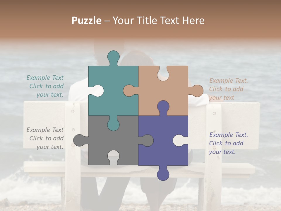 Couple On Bench PowerPoint Template