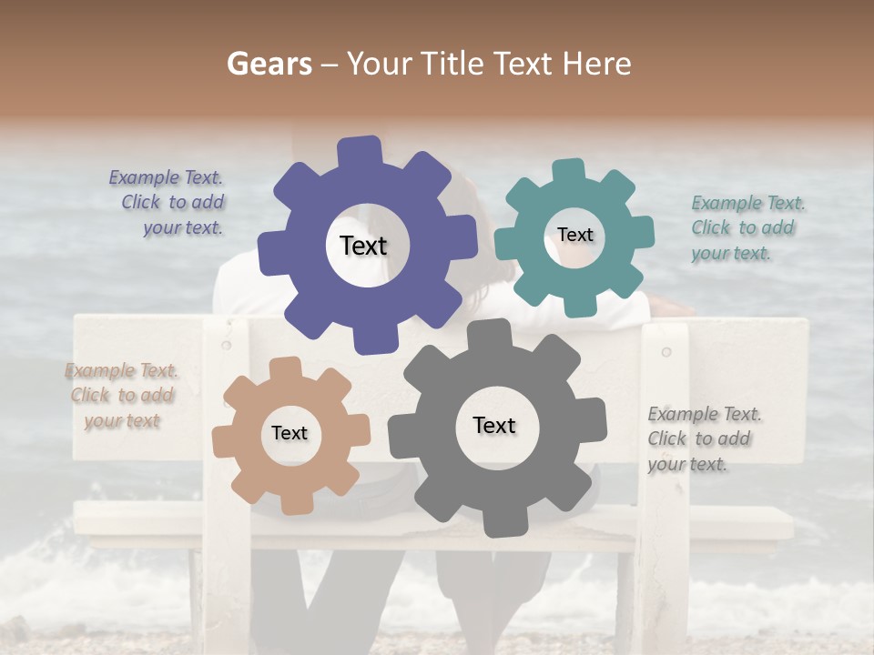 Couple On Bench PowerPoint Template