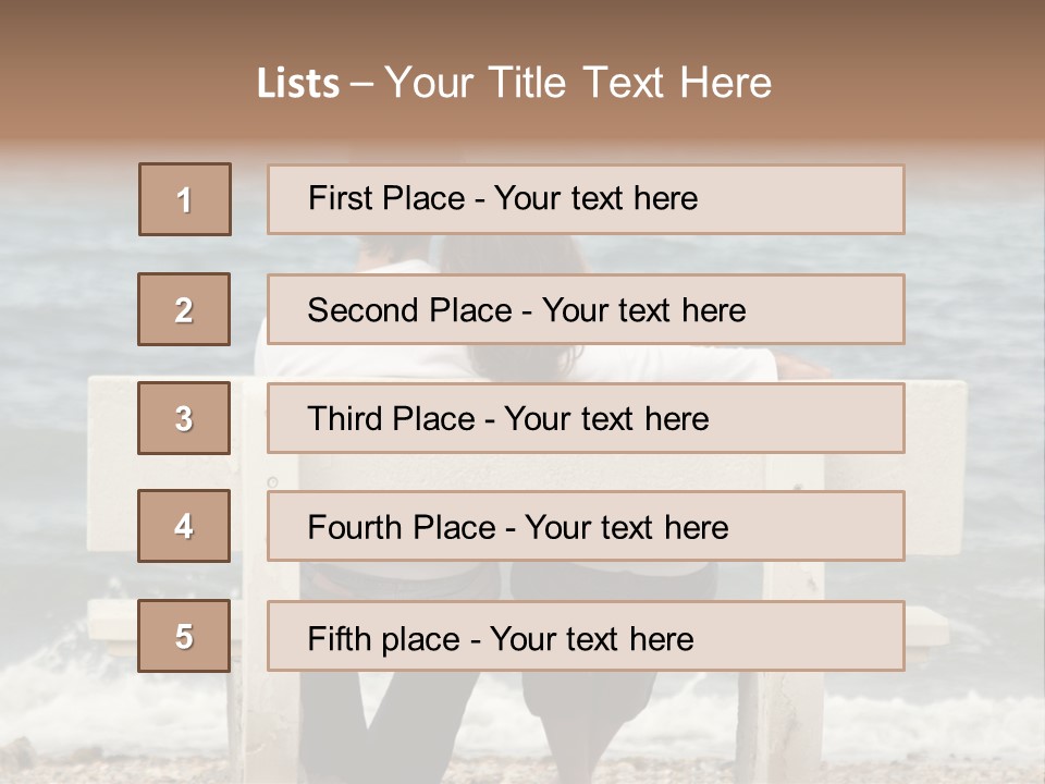 Couple On Bench PowerPoint Template