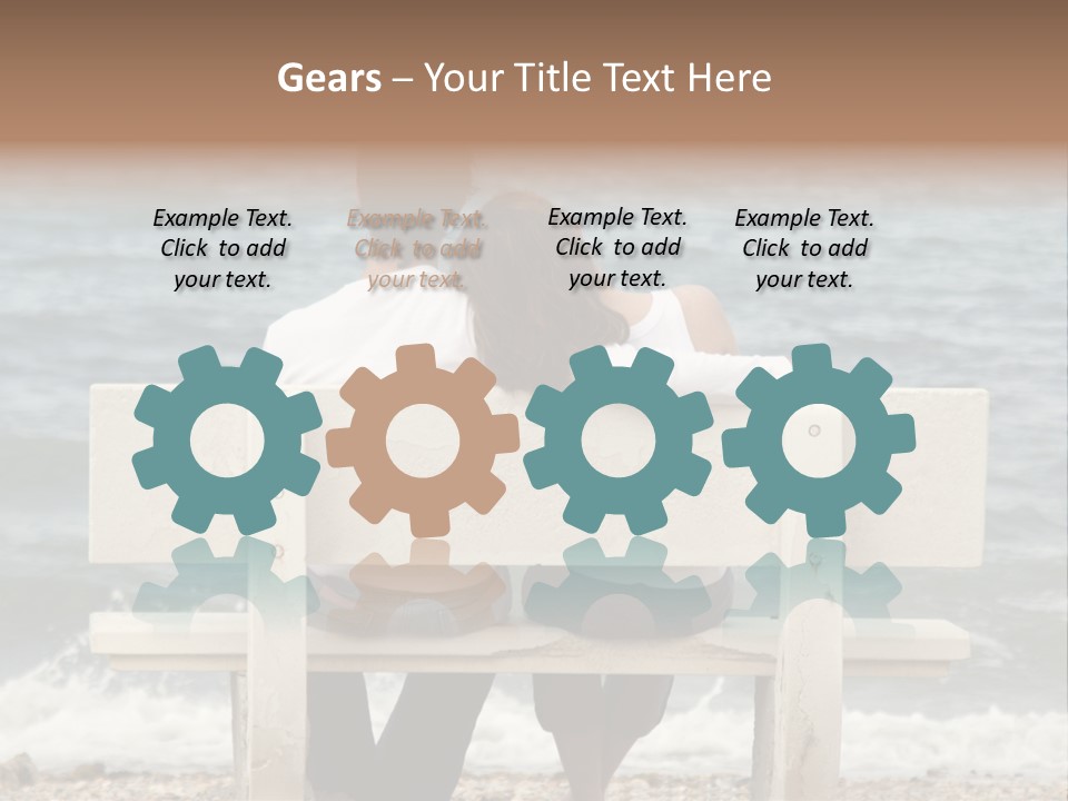 Couple On Bench PowerPoint Template