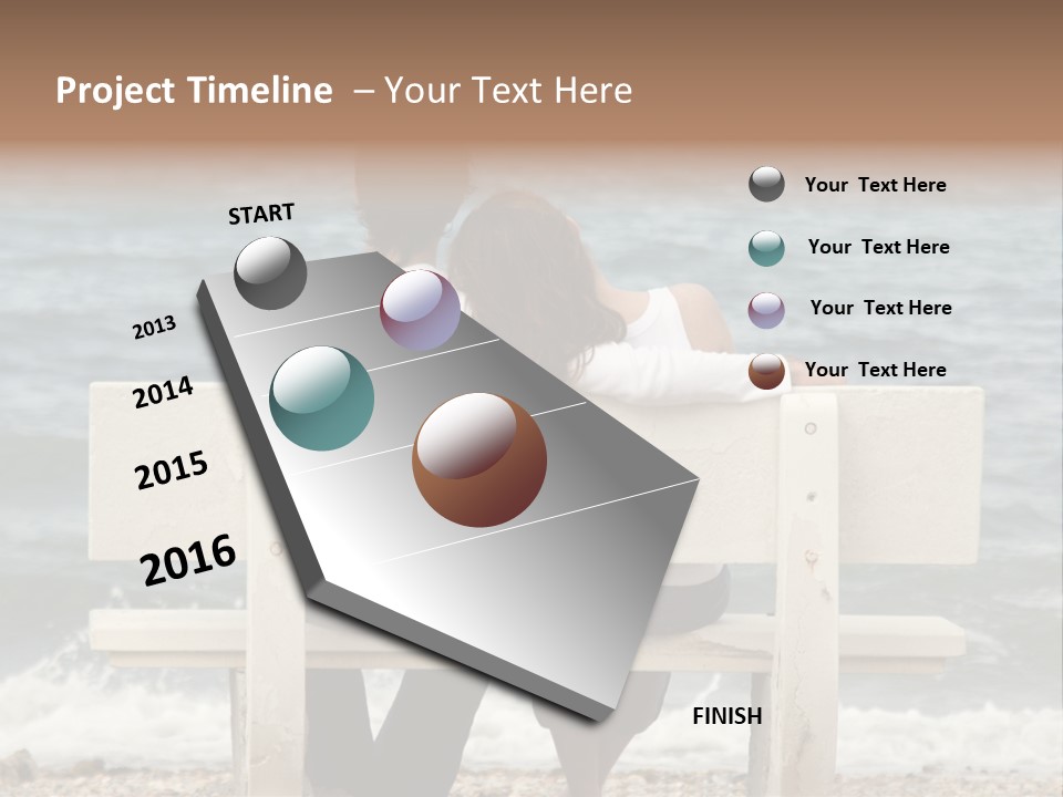 Couple On Bench PowerPoint Template
