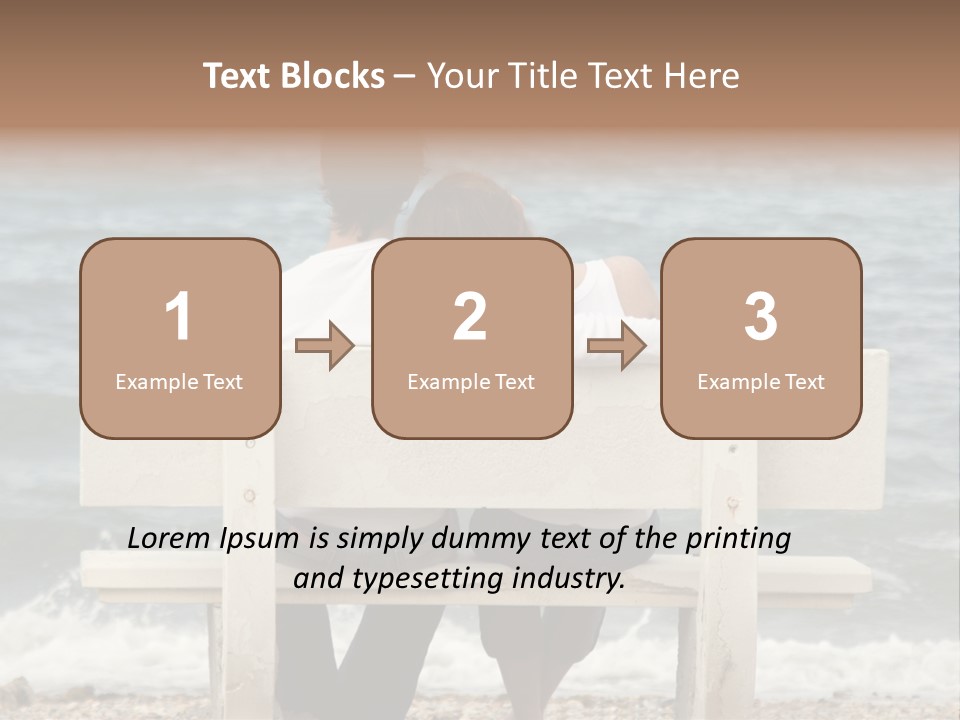Couple On Bench PowerPoint Template