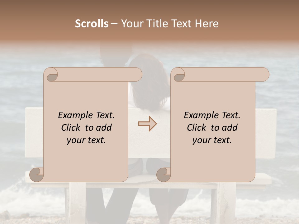Couple On Bench PowerPoint Template
