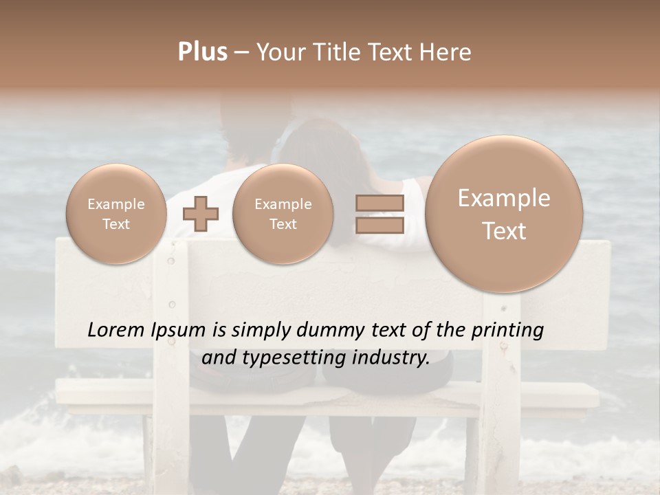 Couple On Bench PowerPoint Template