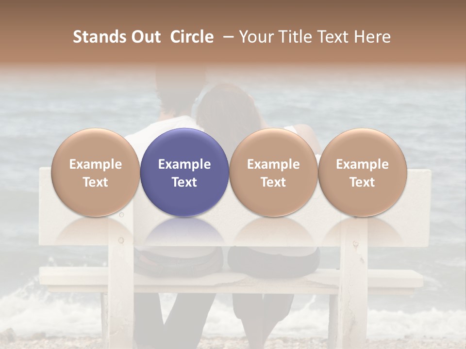 Couple On Bench PowerPoint Template