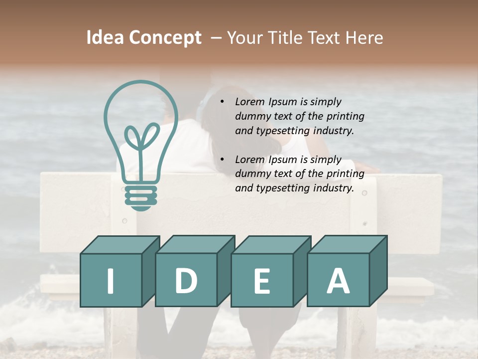 Couple On Bench PowerPoint Template