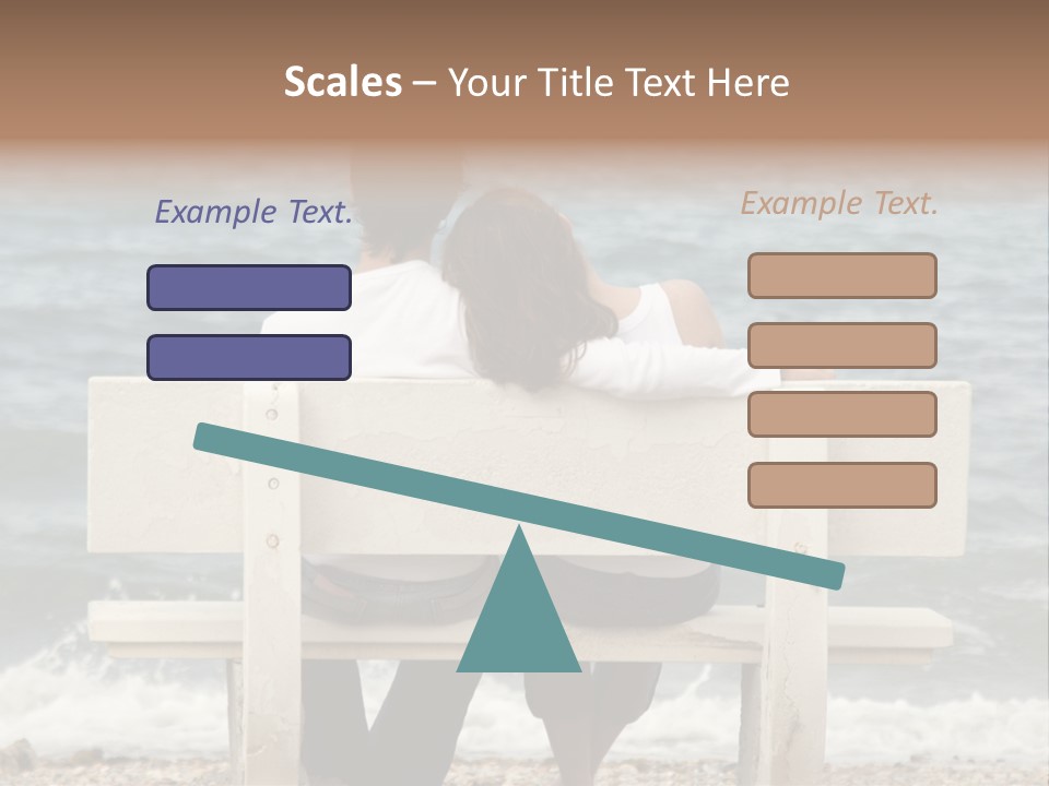 Couple On Bench PowerPoint Template