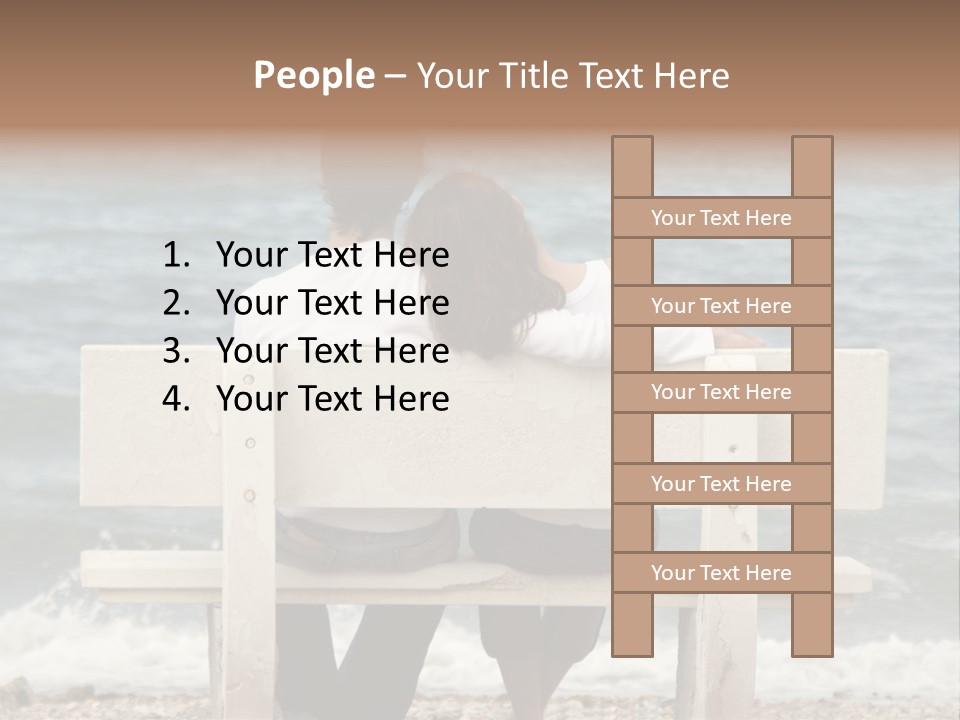 Couple On Bench PowerPoint Template