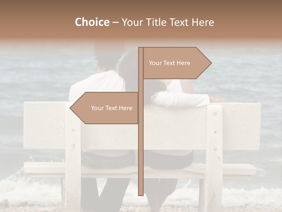 Couple On Bench PowerPoint Template