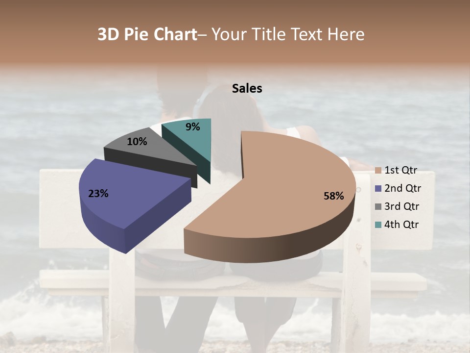 Couple On Bench PowerPoint Template