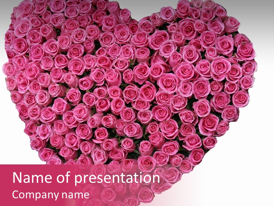 Red Roses In A Heart Shape Representing Love And Valentines Day Images PowerPoint Template