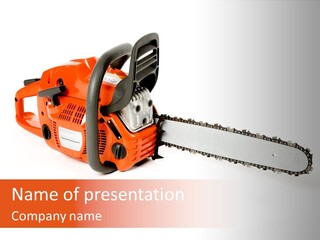 A Nice Chainsaw For Heavy Wood Cutting PowerPoint Template