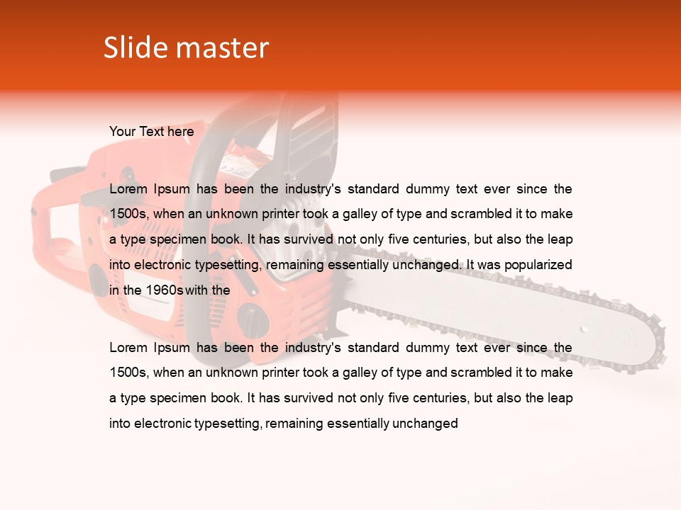 A Nice Chainsaw For Heavy Wood Cutting PowerPoint Template