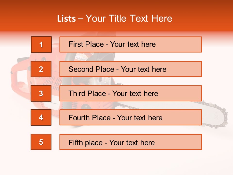 A Nice Chainsaw For Heavy Wood Cutting PowerPoint Template