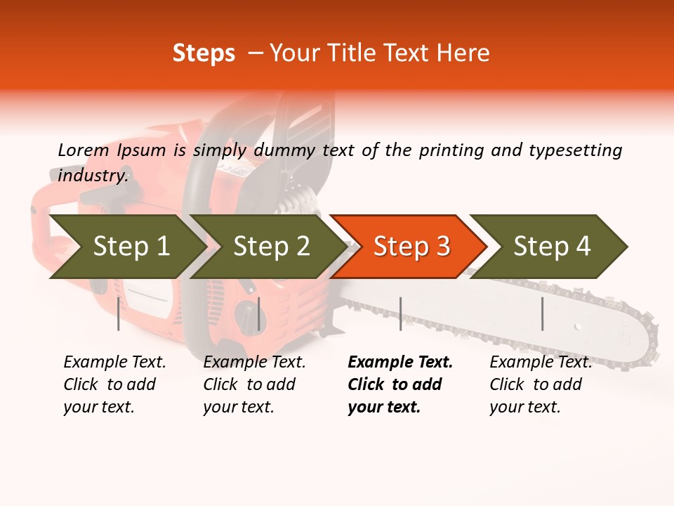 A Nice Chainsaw For Heavy Wood Cutting PowerPoint Template