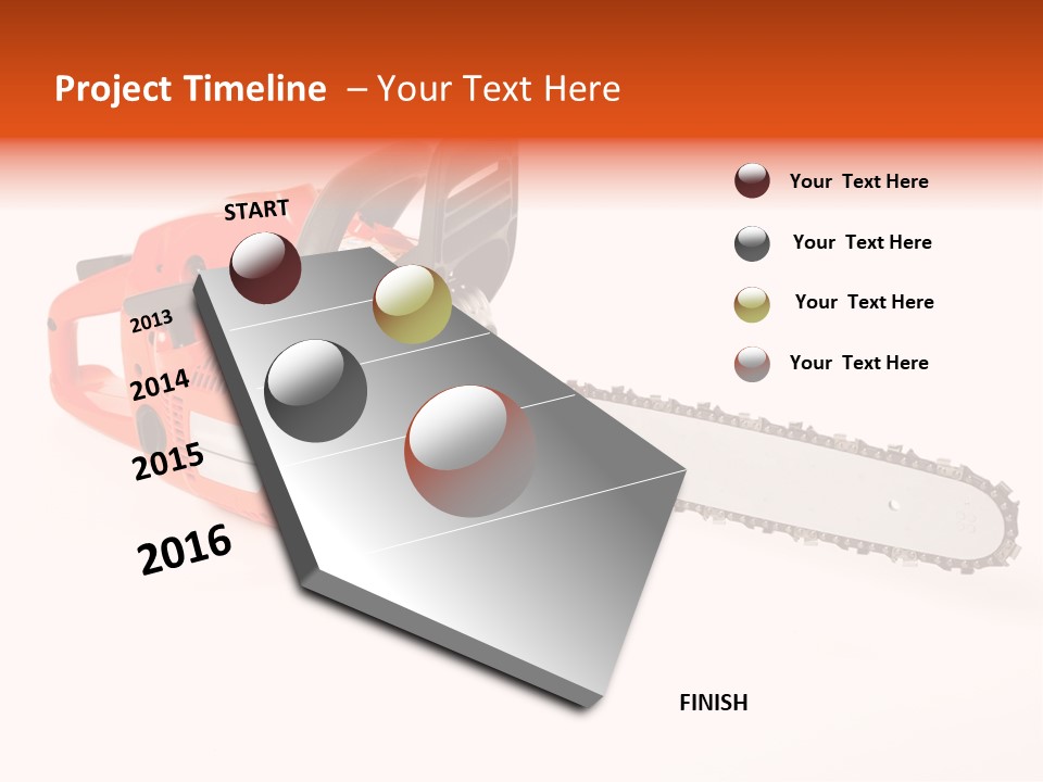 A Nice Chainsaw For Heavy Wood Cutting PowerPoint Template