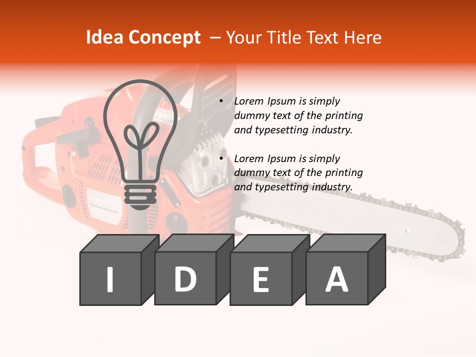 A Nice Chainsaw For Heavy Wood Cutting PowerPoint Template