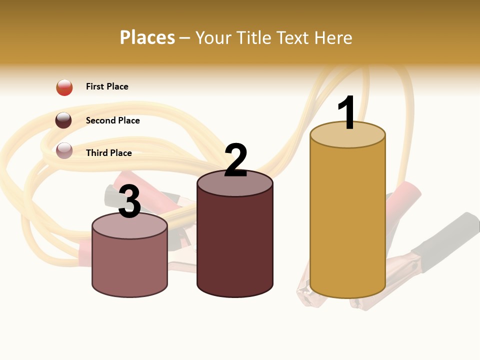 Jumper Cables With Yellow Cable Isolated On White Background PowerPoint Template