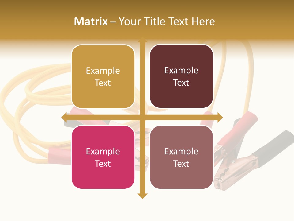 Jumper Cables With Yellow Cable Isolated On White Background PowerPoint Template