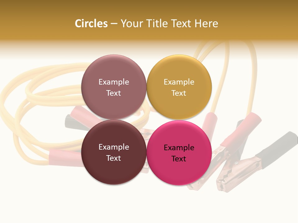 Jumper Cables With Yellow Cable Isolated On White Background PowerPoint Template