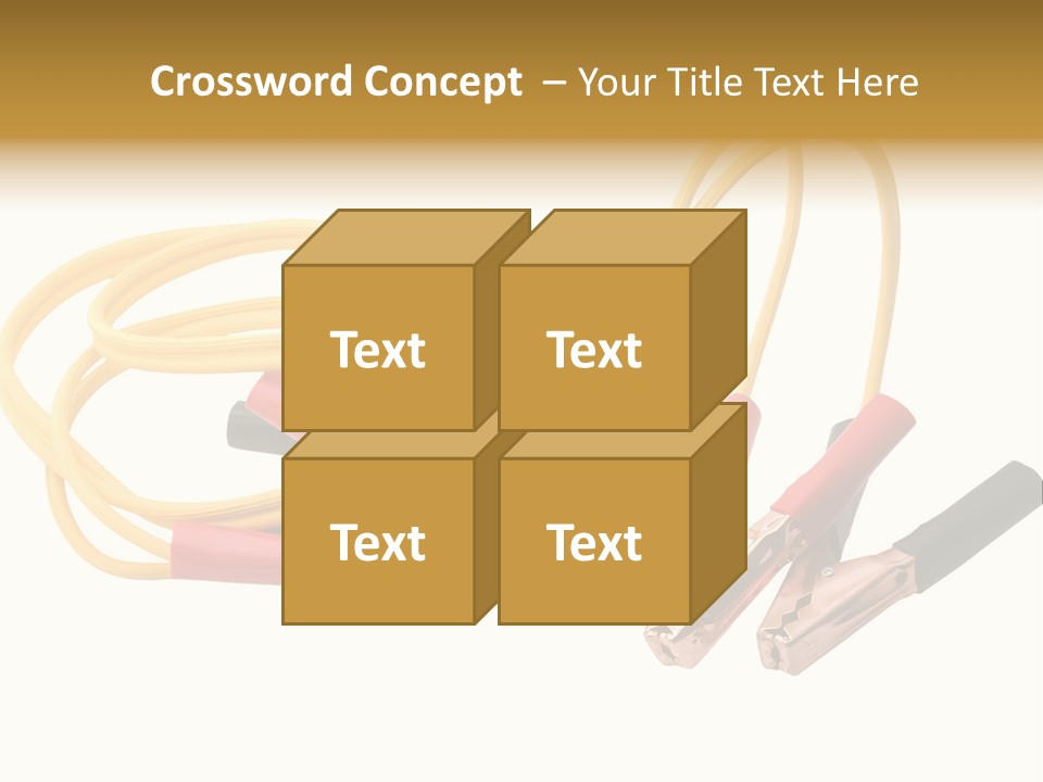 Jumper Cables With Yellow Cable Isolated On White Background PowerPoint Template