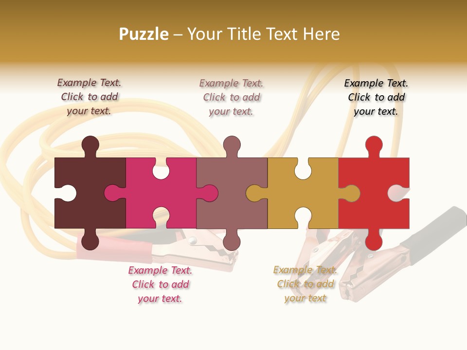 Jumper Cables With Yellow Cable Isolated On White Background PowerPoint Template