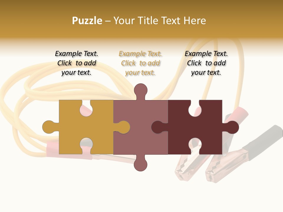 Jumper Cables With Yellow Cable Isolated On White Background PowerPoint Template