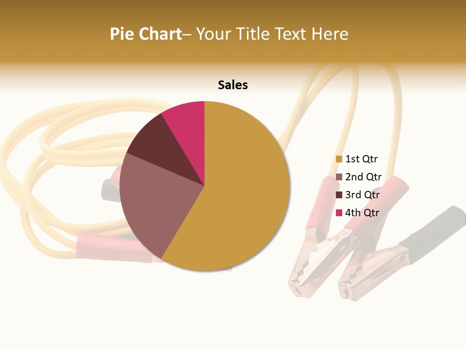 Jumper Cables With Yellow Cable Isolated On White Background PowerPoint Template