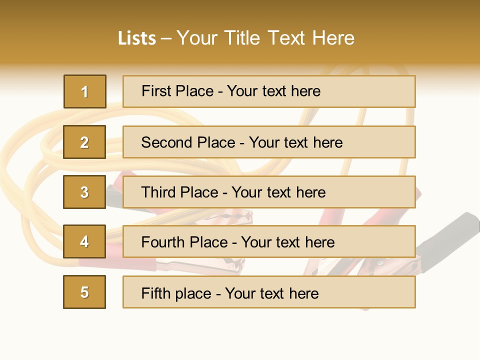 Jumper Cables With Yellow Cable Isolated On White Background PowerPoint Template