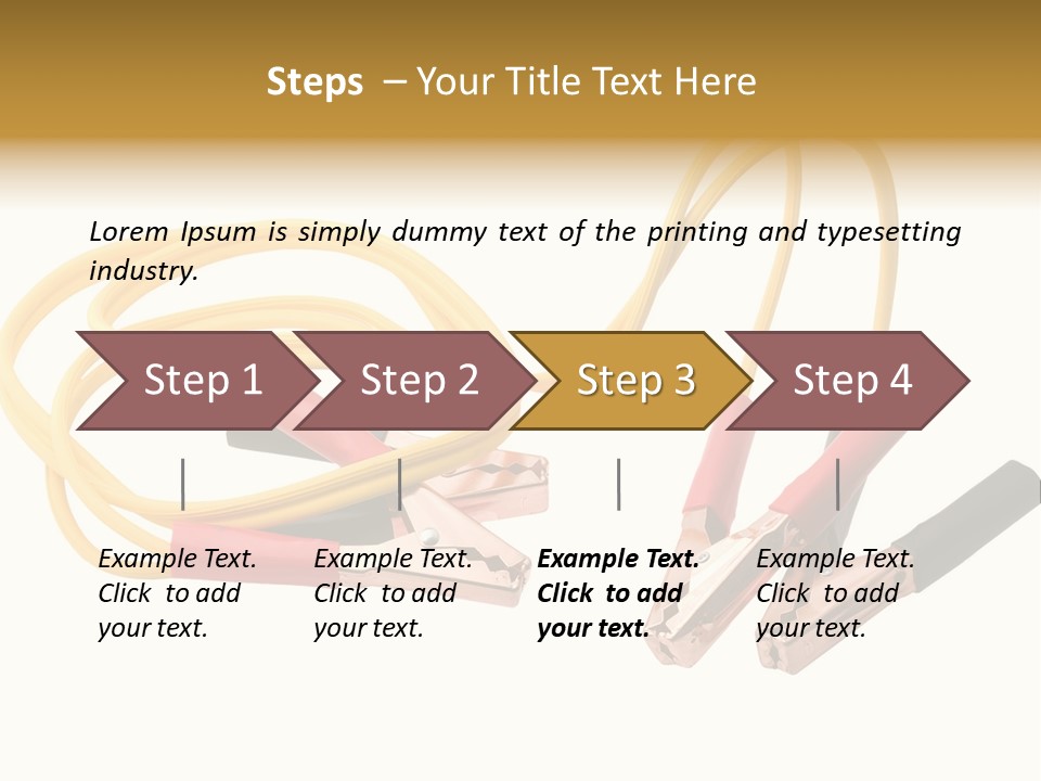 Jumper Cables With Yellow Cable Isolated On White Background PowerPoint Template