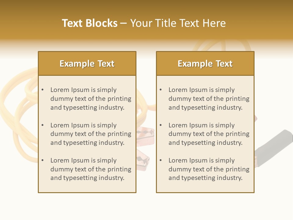 Jumper Cables With Yellow Cable Isolated On White Background PowerPoint Template