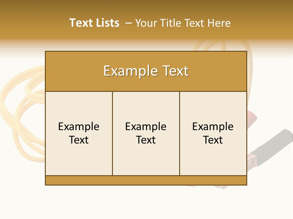 Jumper Cables With Yellow Cable Isolated On White Background PowerPoint Template