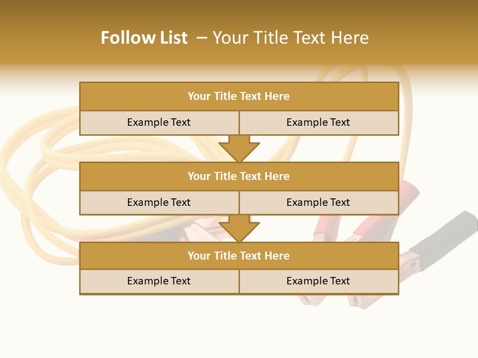 Jumper Cables With Yellow Cable Isolated On White Background PowerPoint Template