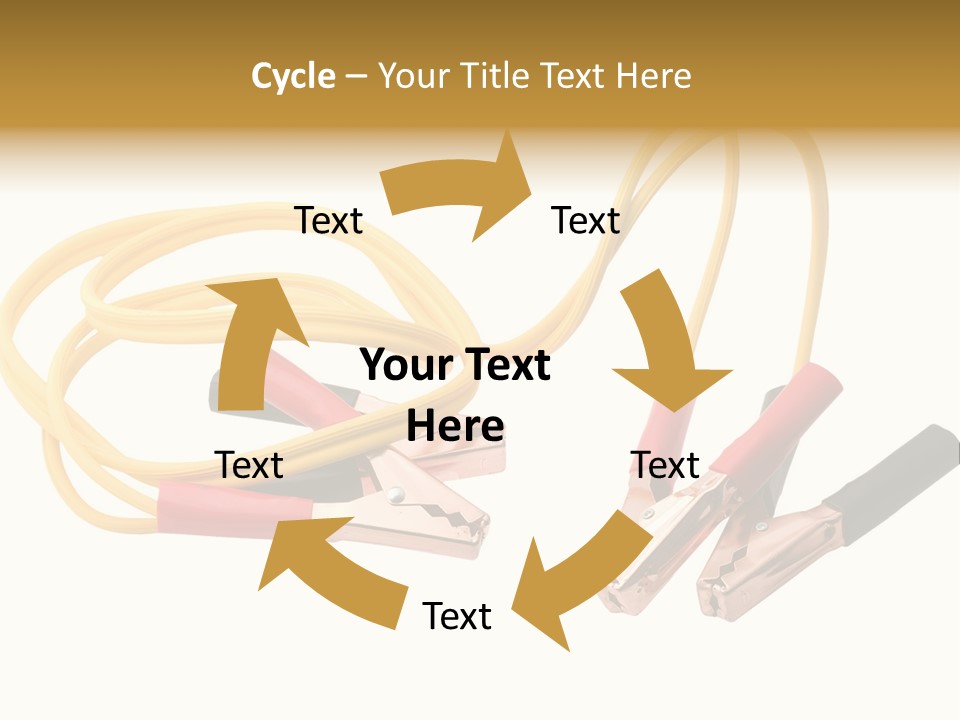 Jumper Cables With Yellow Cable Isolated On White Background PowerPoint Template
