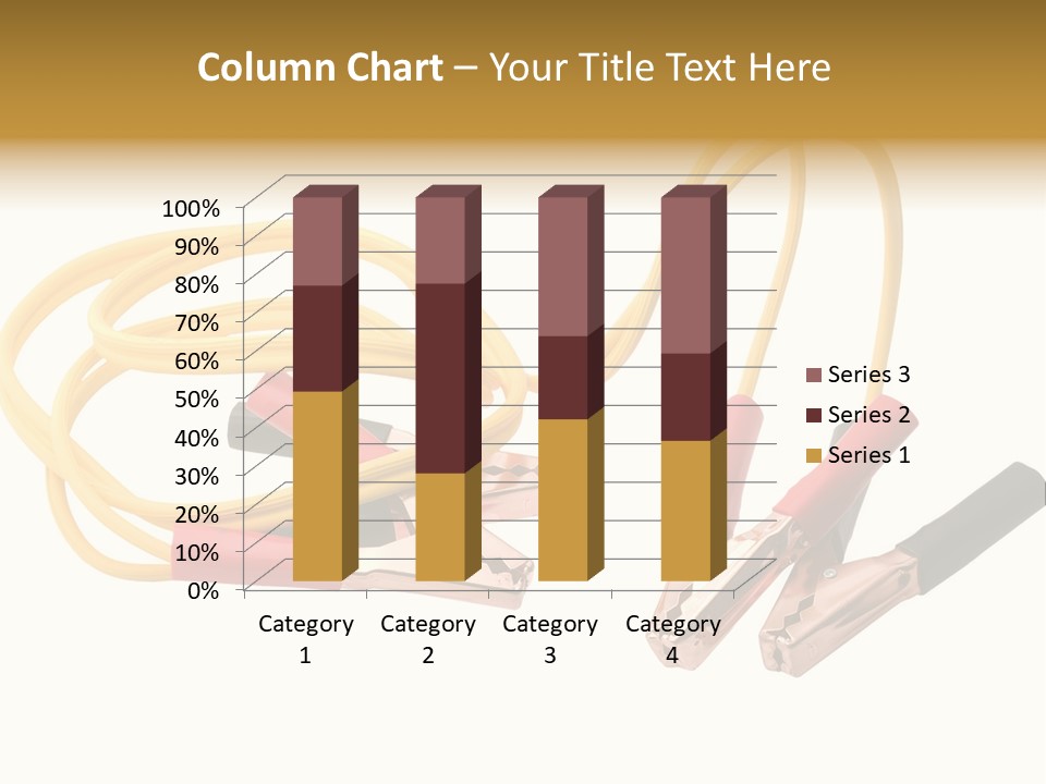 Jumper Cables With Yellow Cable Isolated On White Background PowerPoint Template