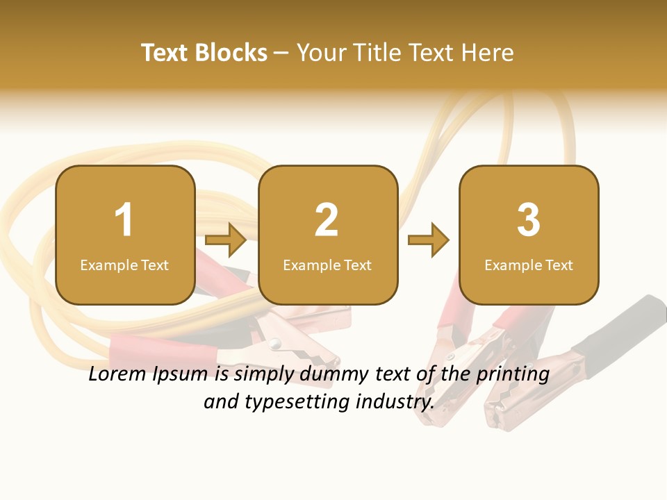 Jumper Cables With Yellow Cable Isolated On White Background PowerPoint Template