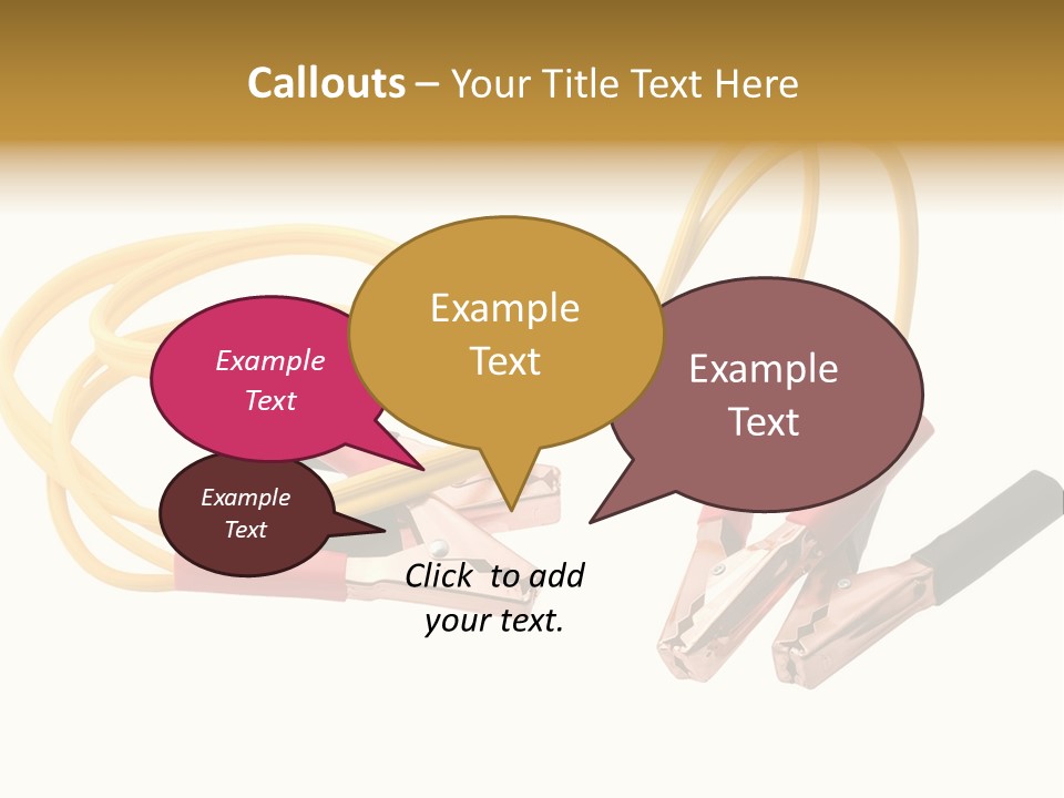 Jumper Cables With Yellow Cable Isolated On White Background PowerPoint Template