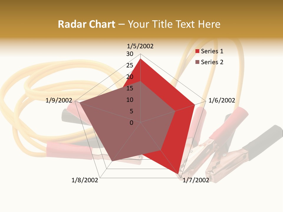 Jumper Cables With Yellow Cable Isolated On White Background PowerPoint Template