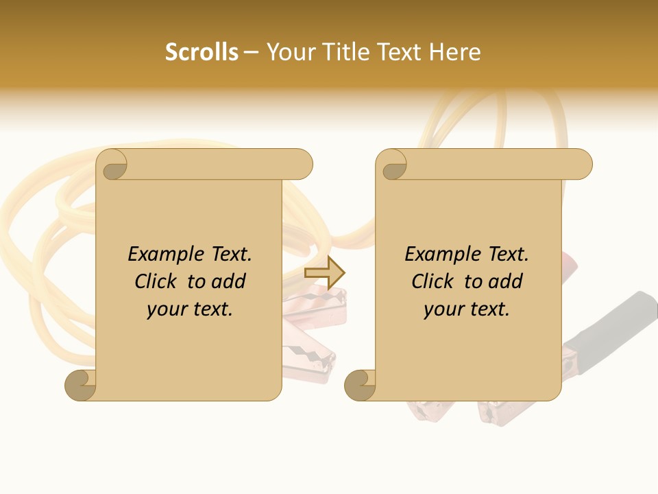 Jumper Cables With Yellow Cable Isolated On White Background PowerPoint Template