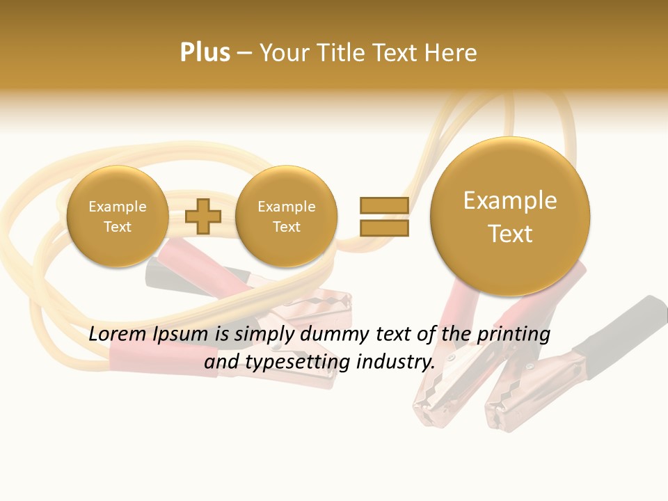 Jumper Cables With Yellow Cable Isolated On White Background PowerPoint Template