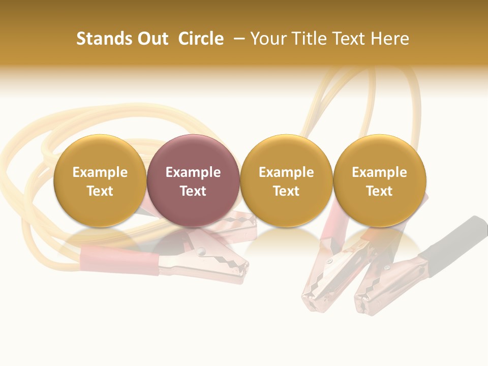 Jumper Cables With Yellow Cable Isolated On White Background PowerPoint Template