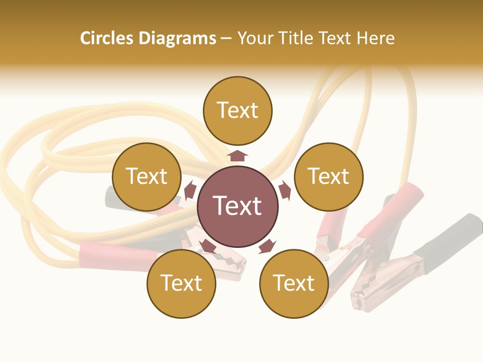 Jumper Cables With Yellow Cable Isolated On White Background PowerPoint Template