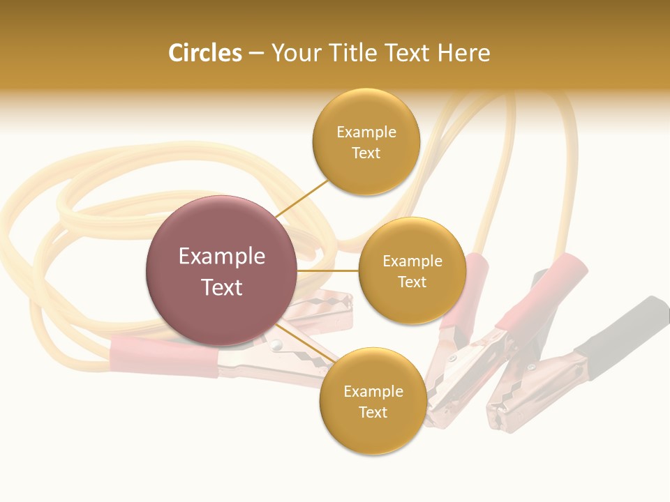 Jumper Cables With Yellow Cable Isolated On White Background PowerPoint Template