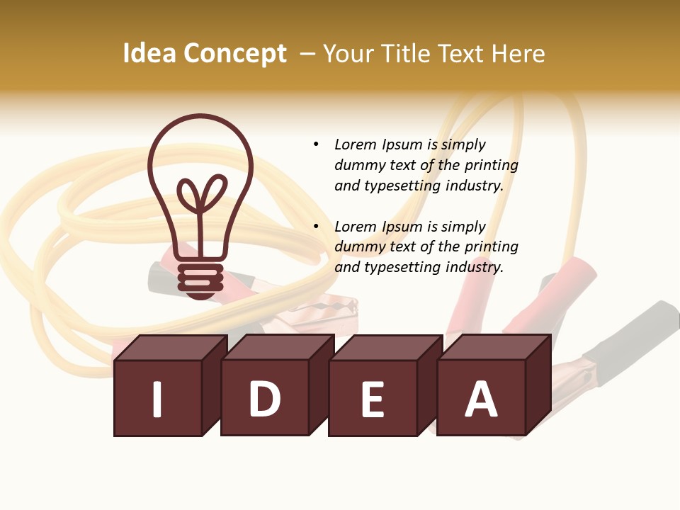 Jumper Cables With Yellow Cable Isolated On White Background PowerPoint Template