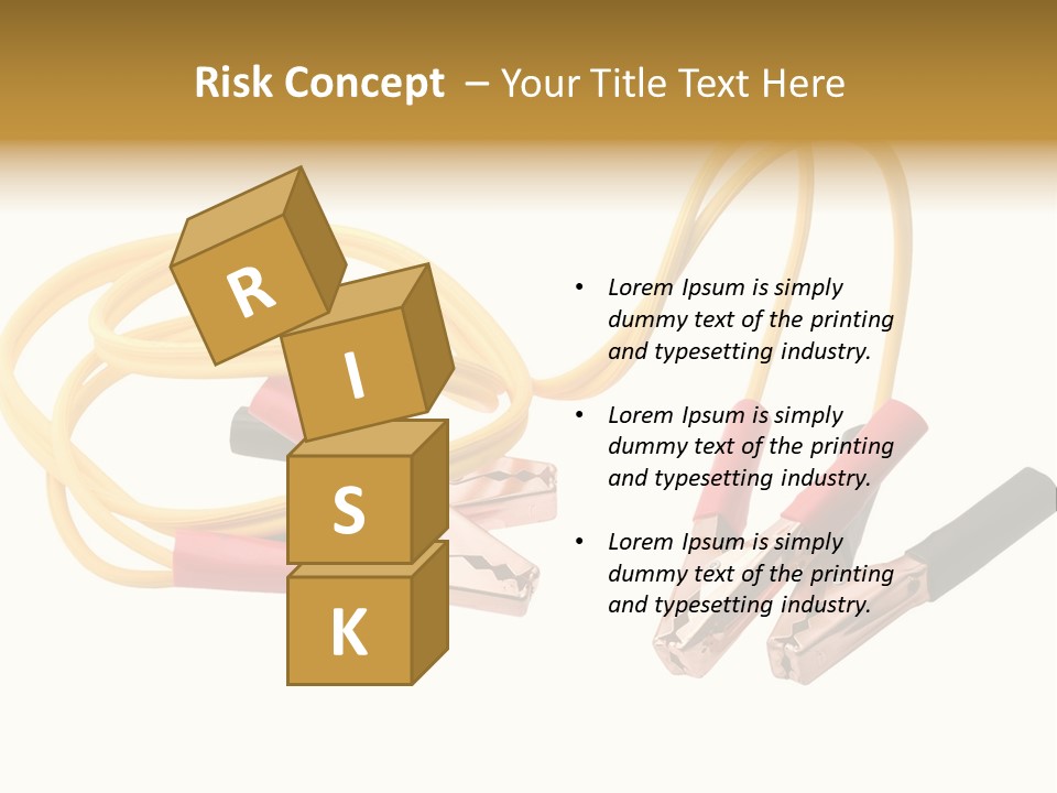 Jumper Cables With Yellow Cable Isolated On White Background PowerPoint Template