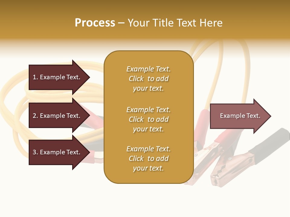 Jumper Cables With Yellow Cable Isolated On White Background PowerPoint Template