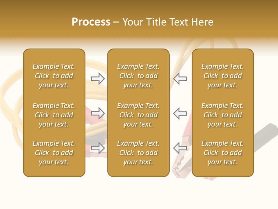 Jumper Cables With Yellow Cable Isolated On White Background PowerPoint Template